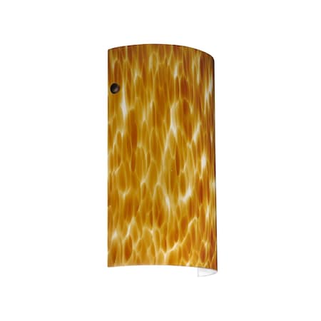 Besa Lighting Tamburo 7 Wall Sconce, Amber Cloud, Bronze Cap Finish, 1x8W LED 704218-LED-BR